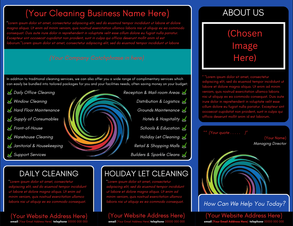 Cleaning Business Sales Leaflet Template | Fully Editable Document