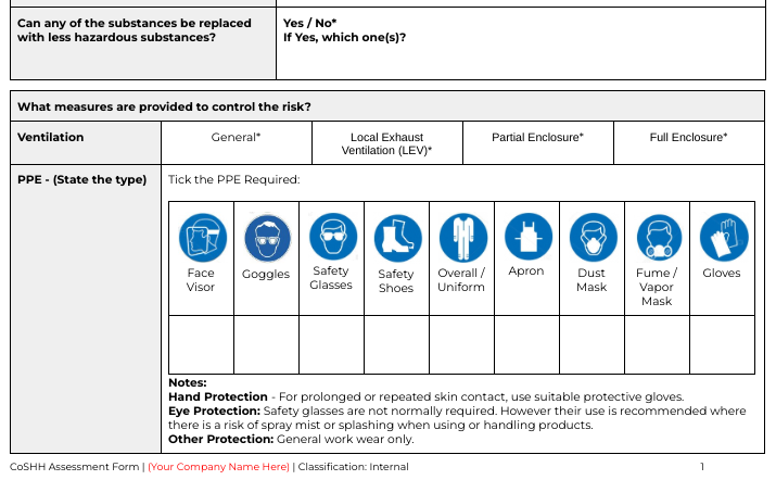 CoSSH Assessment Commercial Cleaning Template | Innovation by Design