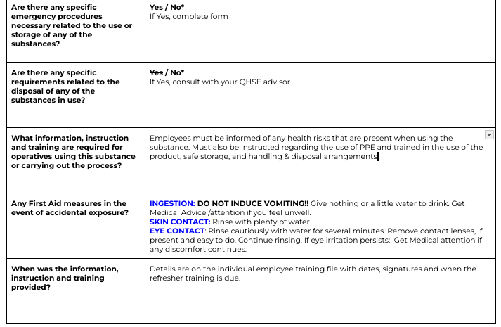 CoSSH Assessment Commercial Cleaning Template | Innovation by Design