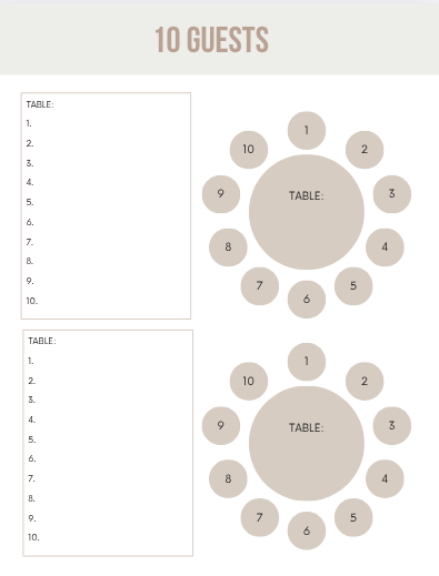 Comprehensive Wedding Seating Plan Template | Fully Editable Document