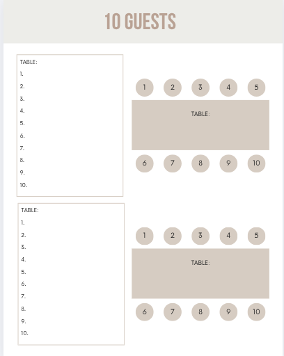 Comprehensive Wedding Seating Plan Template | Fully Editable Document