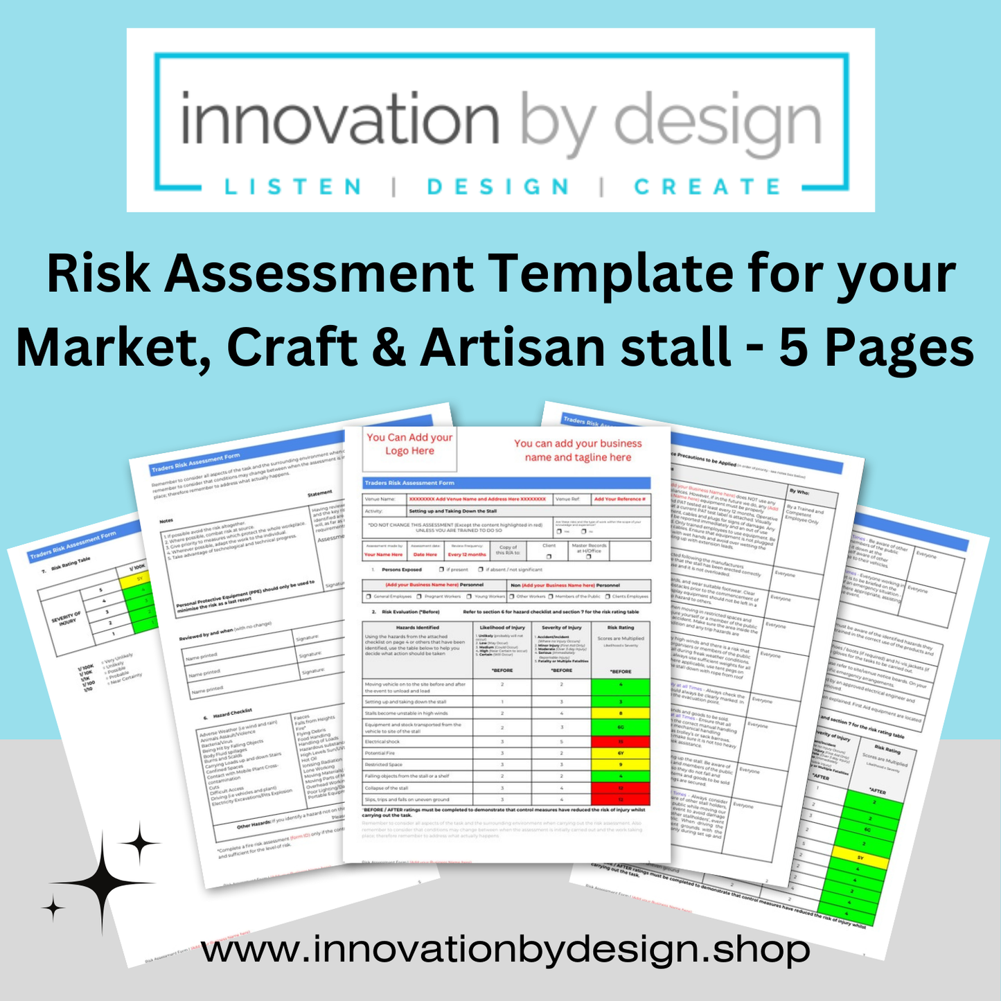 Traders & Stallholders Risk Assessment Template | Fully Editable Document